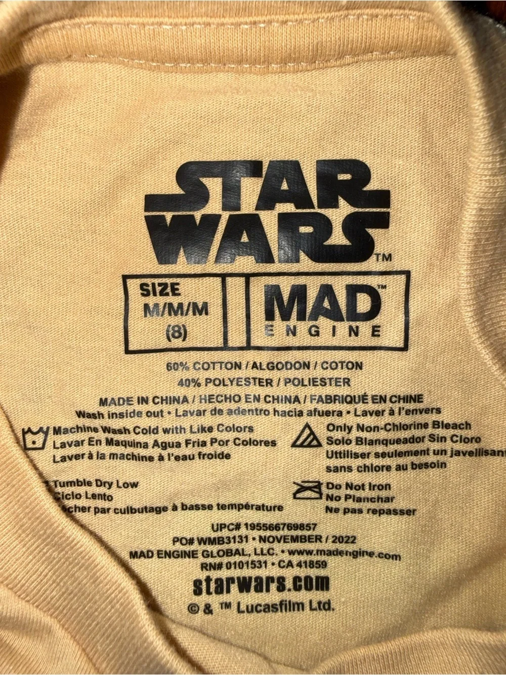 MAD Engine Star Wars Logo tee - Pale Yellow